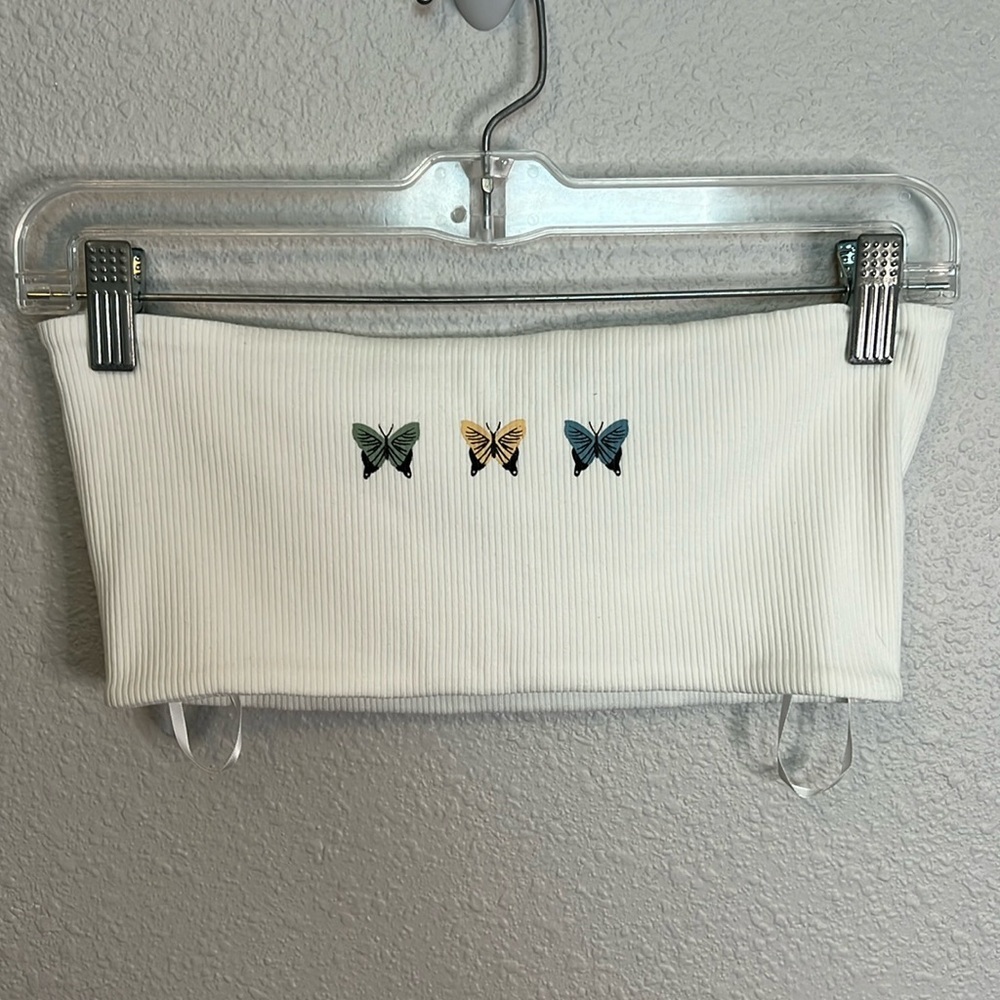Princess Polly Adeline Tube Top Butterflies Size 4